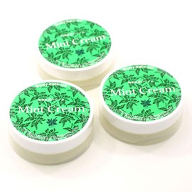 Mint Cream, Horse Oil, Peppermint Oil, Mint Moisturizing Cream, 0.7 oz (20 g) x 3, Horse Oil and Beeswax, Peppermint Oil, Body Care Cream with Focus on Natural Materials
