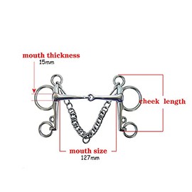 Namvo Pelham Stainless Steel Horse Bit Jointed Piece with Accessories for Connector with Chain