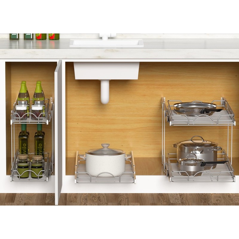 OCG Pull Out Cabinet Organizer 2 Pack (15" W x