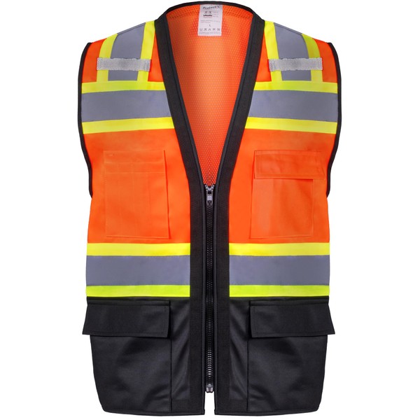 ProtectX 6 Pockets High Visibility Safety Vest for Men Women