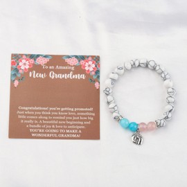 MYOSPARK New Grandma Gift First Time Grandma Necklace Grandma to Be Jewelry Baby Announcement Gift for New Grandma (New Grandma bead BR)