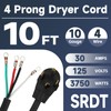 EP 4 Prong Dryer Cord, 10 ft 10/4 SRDT, 30Amp