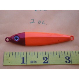 HOME MADE 28 PCS. ANCHOVY FISH JIG SPOON LURE BAIT 2,1,3/4,5/8 OZ. 7ea. ORANGE/RED HEAD