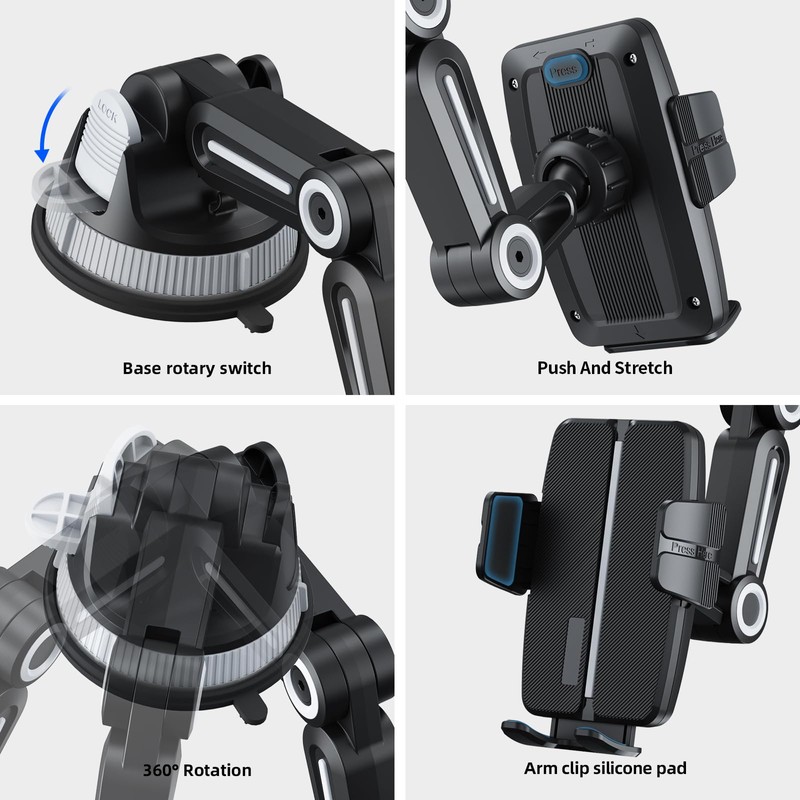 Suction Cup Car Phone Mount Dash Mounted Holders Windshield Phone