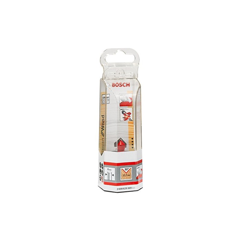 Bosch 2608629369 V-Grooving Cutter 12,7x10x8mm, Red/Silver