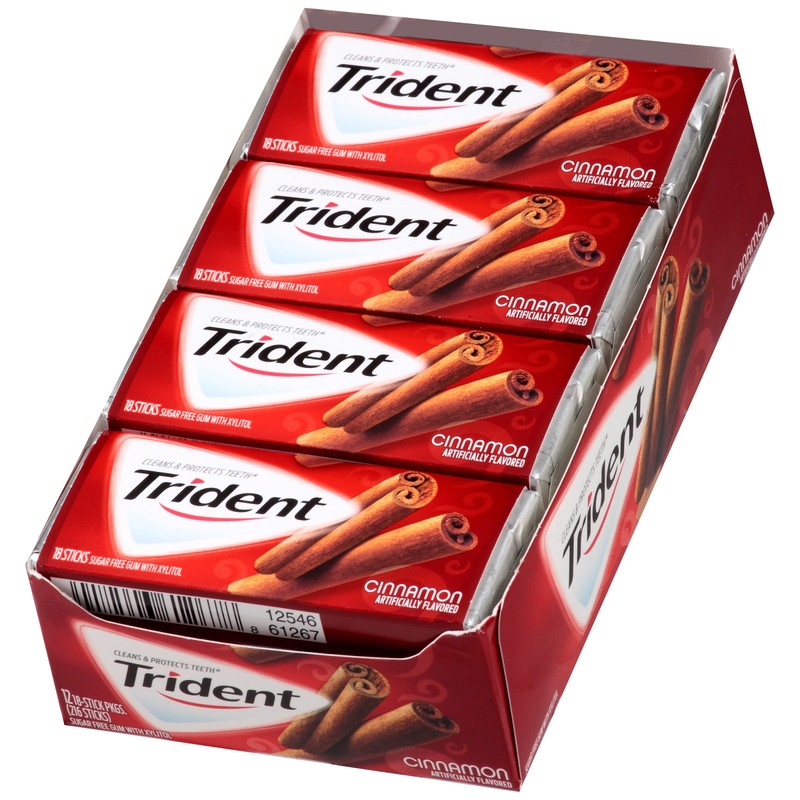 Trident Sugar-Free Gum, Cinnamon, 15 Count, Pack of 1