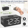 DreamSky Wooden Digital Alarm Clock with Wireless Charging for Bedroom,