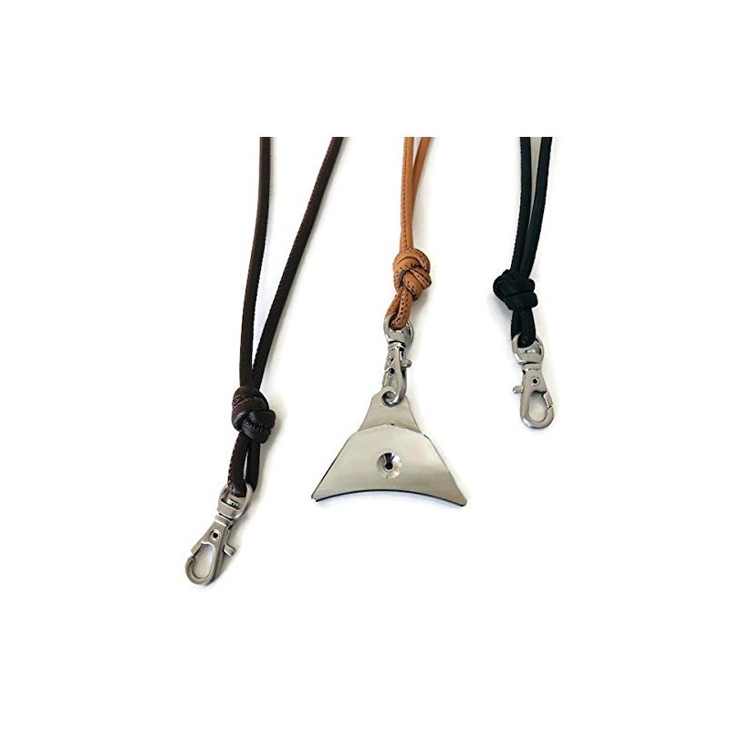 Logan Whistles Soft nappa leather lanyard - assorted colours chrome