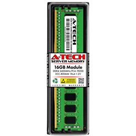 A-Tech 16GB DDR4 2400MHz PC4-19200 ECC RDIMM 1Rx4 1.2V Single Rank ECC Registered DIMM 288-Pin Server & Workstation RAM Memory Upgrade Module (A-Tech Enterprise Series)