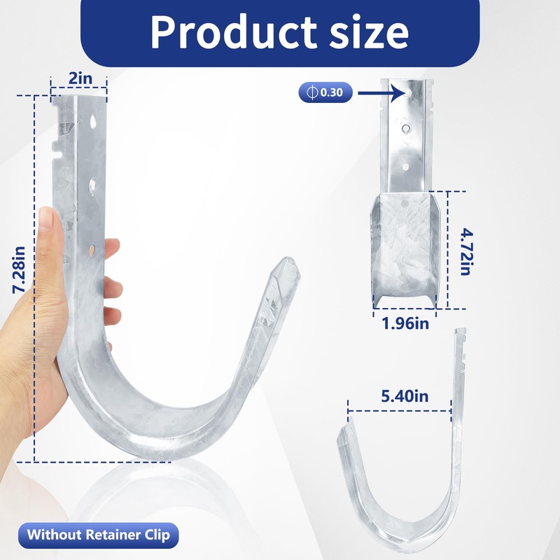 AOIGU 10 Pcs 4" Wall Mount J-Hooks,Galvanized Steel Cable Support