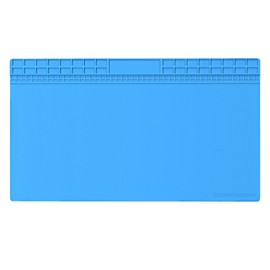 Extra Large Silicone Soldering Mat (27.6"x15.7") - Heat Resistant Non-Slip Workstation Mat for Electronics Repair, Watch Repair, PCB Soldering & DIY Projects | Anti-Static (blue)
