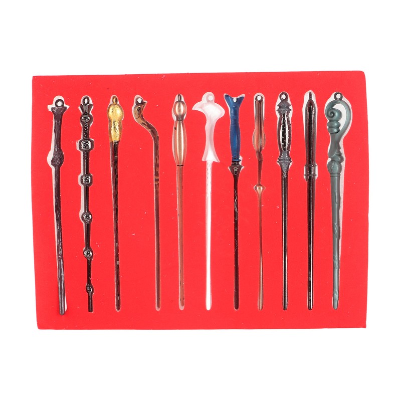 Keychain Necklace Wand Set Alloy 11Pcs Magic Wand Sticks with