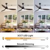 Kinyaras 52" Outdoor Ceiling-Fan with Light: Plug-in Waterproof Hanging Fans,