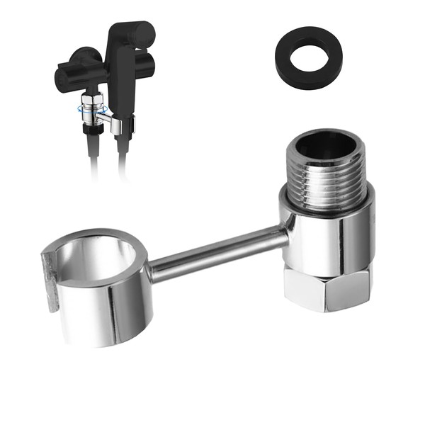 Shower Holder, 360° Rotatable Silver Shower Head Holder, No Drilling,