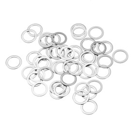 sourcing map M10 304 Stainless Steel Flat Washers, 50pcs 10x14x0.5mm Ultra Thin Flat Spacers for Screw Bolt, Electronic Repair, Automotive