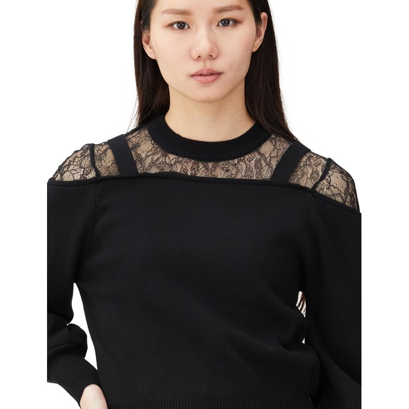 Jill by Jill Stuart Women's Sweater Catashia Docking Knit, Black