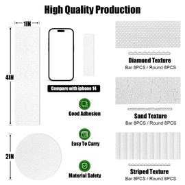 TBTFW 48Pcs Calm Sensory Strips Adhesives Stickers, 6 Levels Translucent Textured Tactile Rough Sensory Stickers Anti Stress Anxiety Sensory Stickers for Desk Classroom