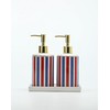 Patriotic Red, White & Blue Ceramic Soap Dispenser Set with