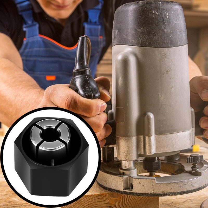 Threlaco 2 Pcs Router Collet Kit Replacement 1/4" and 1/2"