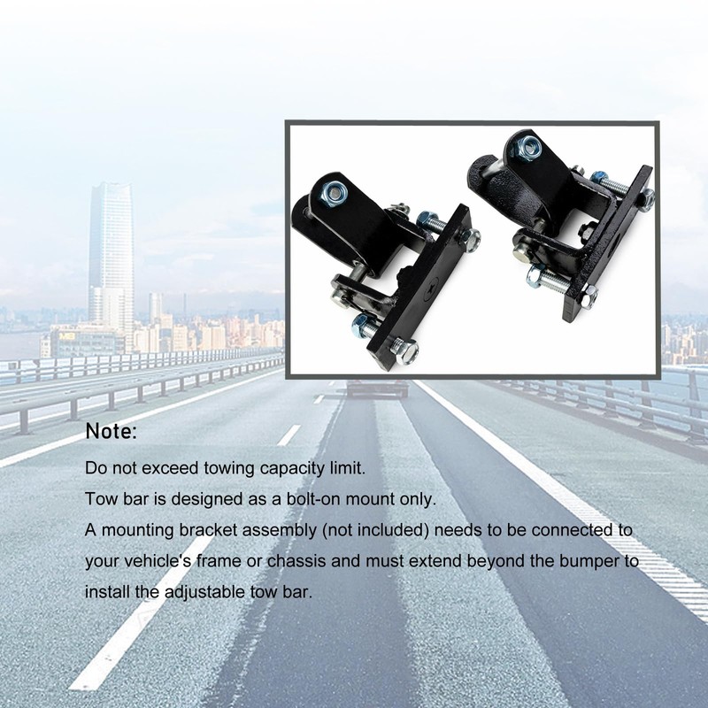 INTSUPERMAI 5000lbs Tow Bar Adjustable Universal Tow Bar Bumper Mount