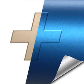 VViViD Auto Emblem Vinyl Wrap, Matte Blue Metallic, Compatible with Chevy Bowtie Logo 11.8 Inches x 4 Inches Sheets (x2)