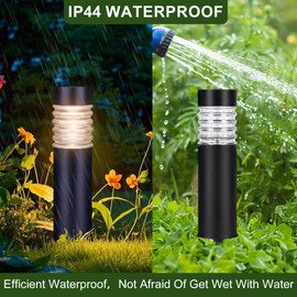 pearlstar Solar Lights Outdoor - 2 Pack Solar Pathway Lights for Outside, Waterproof Glass Solar Powered Outdoor Garden Light for Yard, Landscape, Walkway, Patio Decorations