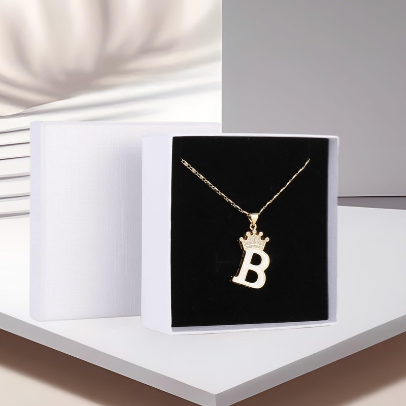 Vdufk A-Z Alphabet Pendant, Crown Alphabet Pendant, Coloured Australian Gemstones