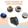 HUAREW 12V 20A Rocker Switch Panel Blue LED Light, Waterproof