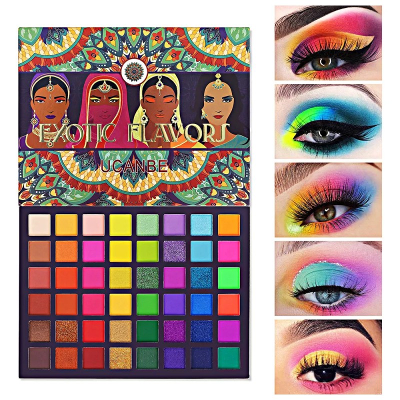 Paleta Sombras Sombras Maquillaje 48 Tonos Multicolor Ucanbe Exotic Flavor