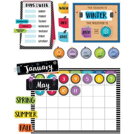 Creative Teaching Press Bold & Bright Calendar Set, CTP Bulletin Board and Classroom Display, 67 Pieces