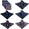 SHLAX&WING 5 Pieces Assorted Mens Silk Pocket Square Handkerchiefs Set