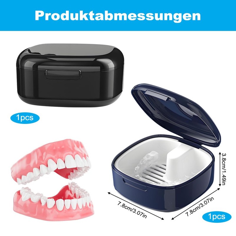 Pack of 2 Dentures Box, Denture Box, Denture Box, Portable
