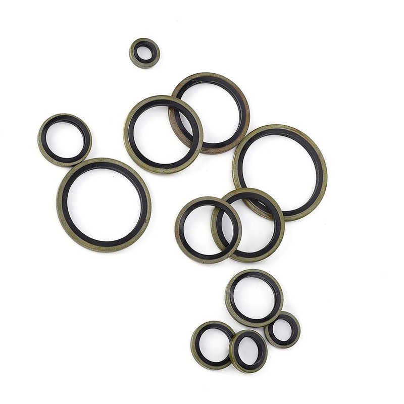 240pcs 6\8\10\12\14\16\18\20\22\24\27\30mm Metal Rubber Sealing Oil Ring Drain Plug Gasket