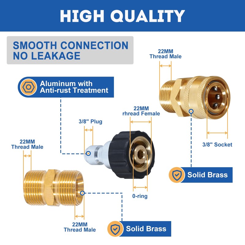 TOOLCY Super Flexible Pressure Washer Hose 50ft, 3400 PSI Kink