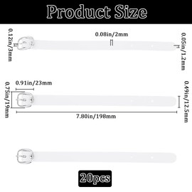 GORGECRAFT 20Pcs Traditional Scottish Kilt Extender Straps Necklaces 8x0.5 Inch White Stirrup PU Leather Cuff Armbands Non Slip Sleeve Holders Belt Leather Luggage Tag Straps for Kilts Coat