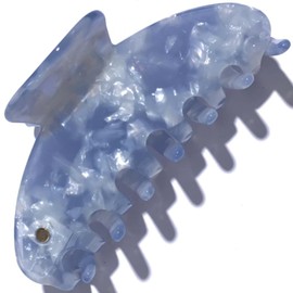 ella cases Svea Hair Clip Large Round Azure Blue Mother of Pearl Colourful Hair Accessories Hair Clips Women for Thick and Thin Hair Shatterproof Made from Sustainable Cotton Acetate