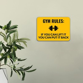 Classic Framed Plus Gym Rules: If You Can Lift It You Can Put It Back Door or Wall Sign | Gym Etiquette - Medium