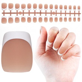 JODSONE Short Round French Press On Nails – 150PCS 15 Sizes Matte Nude Fake Nail Tips, Easy DIY Acrylic Press On Nails, Natural Seamless Fit