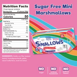 ChocZero Mini Marshmallows, Sugar Free, High Fiber, Gluten Free, Low Carb Baking, Keto, No Sugar Alcohols, 10.5 Ounce (Pack of 1)