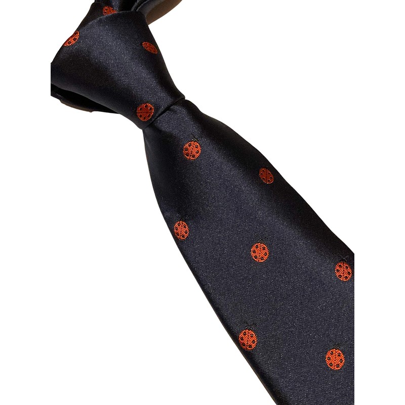 Frederick Thomas navy men-s tie with ladybird embroidered design ladybug