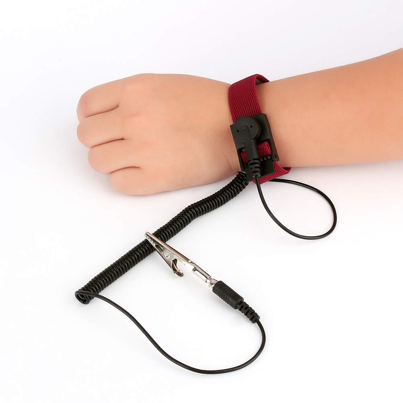 FTVOGUE Anti-Static Adjustable Hand Strap with Grounding Strap and Clamp