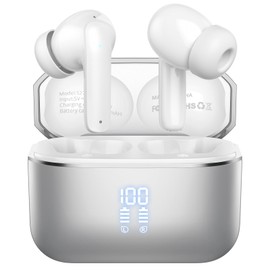 Wireless Earbuds, Bluetooth 5.3 Headphones in Ear with 4 ENC Noise Cancelling Mic 48H Playtime Wireless Earphones with HiFi Stereo Deep Bass IP7 Waterproof Touch Control Dual LED Display Fast Charge