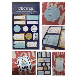 150 Navy Blue Gold Labels Christmas Sticker Gift Tags Name Xmas Present Easy Peel Stick-on Presents