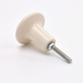 Large Classic Round Cracked Glaze Ceramic Knob, Pull, Handle, for Cupboards, Doors, Cabinets, Drawers, Furniture, Kitchens (Plus Fitting Hardware) 4 cm Diameter 3 cm Rod Length