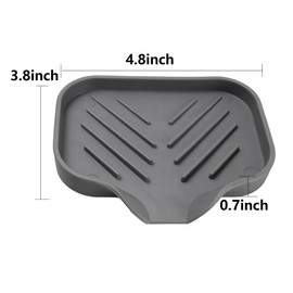 esahpss Silicone Slope soap Box, no Punching, Drainage and Flow Guide Type, Silicone, no Punching, no Water Accumulation, Bathroom, Black Gray, Small Size, 2 Pieces per Sale