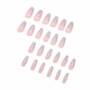 MERVF Coffin Press on Nails Long Fake Nails Nude Glue