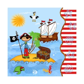 Papstar 81975 20pieza (S) Multicolor Fabric Napkin Serviettes (Multicolor, Fabric, Square, Cartoon Pattern, FSC, 330 mm)