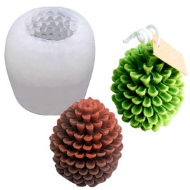 ZQYSING Christmas Pinecone Candle Mold, 3D Christmas Pinecone Silicone Mold for Candle Making Aromatherapy Wax Epoxy Resin Casting Soap Christmas Gift Home Decor