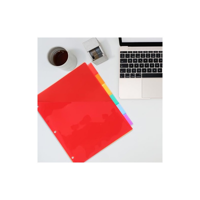 Separadores de Carpeta de Plástico con Pestañas, Carpeta de 3