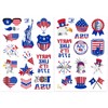 60PCS Silver 4th of July Temporary Tattoo, Large US Patriotic
